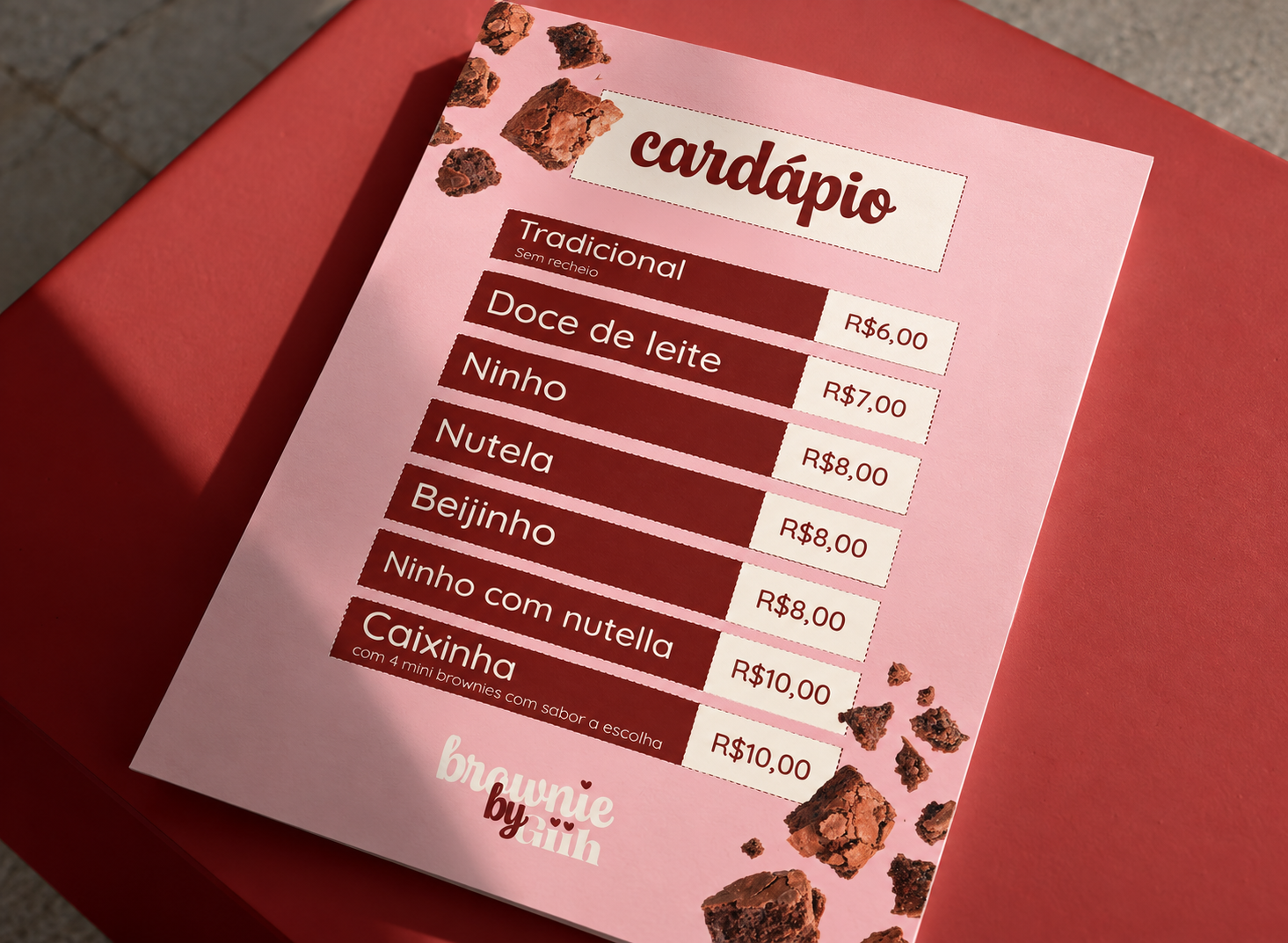 Cardápio Brownie by Giih