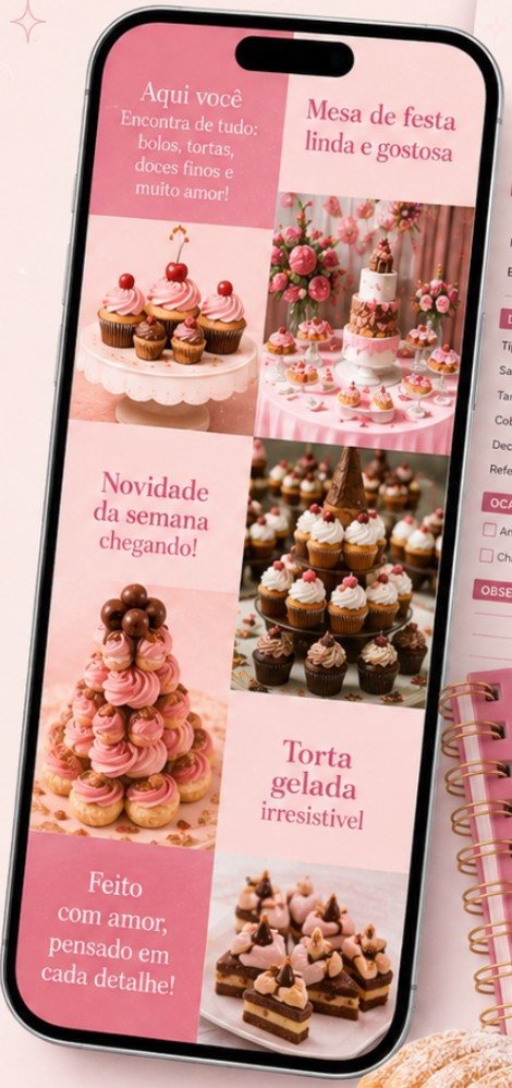 Posts de confeitaria editáveis no Canva