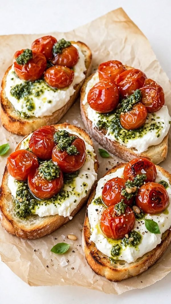 Bruschetta de tomate e manjericão