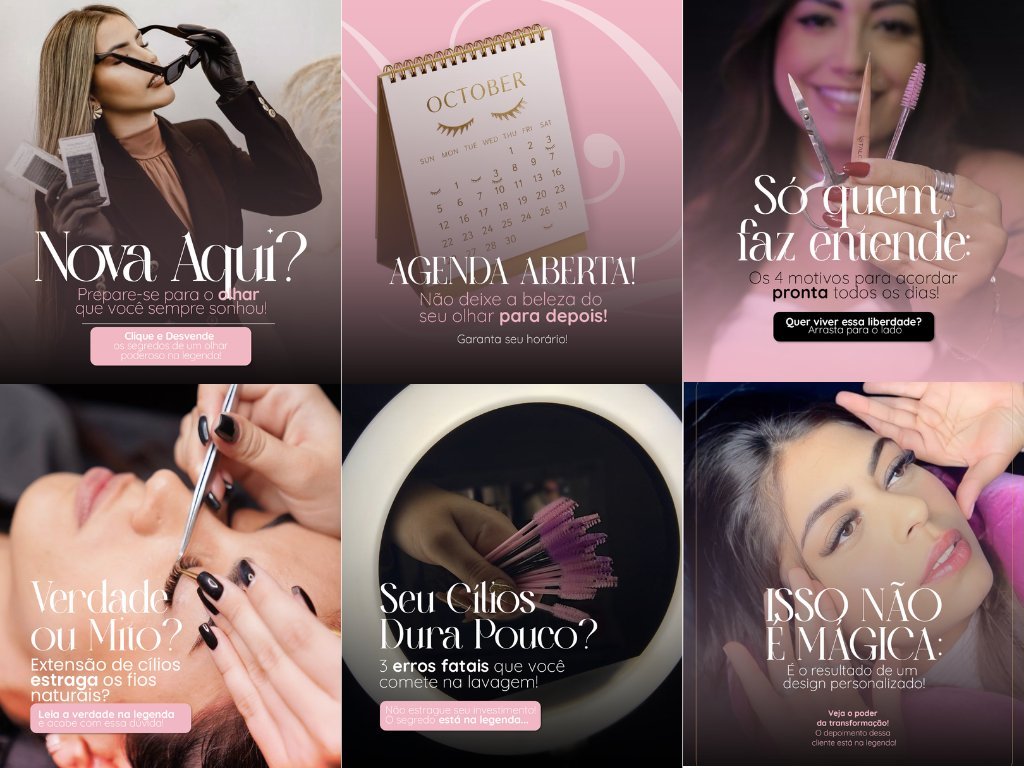Design de posts para lash designer