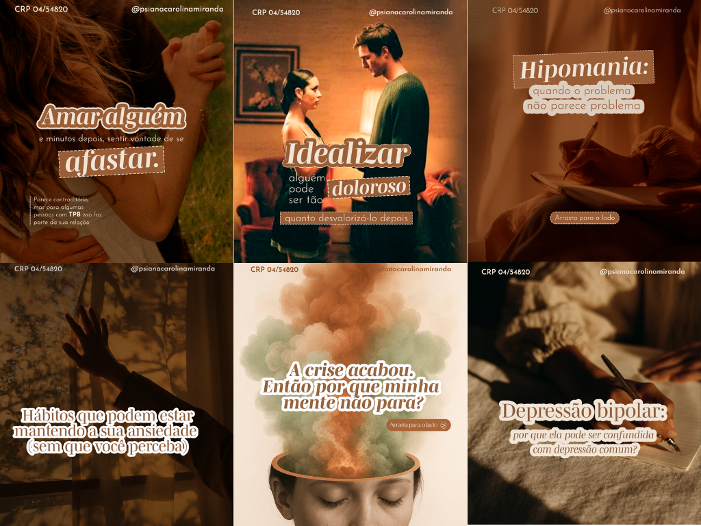 Design de posts para @psianacarolinamiranda psicóloga